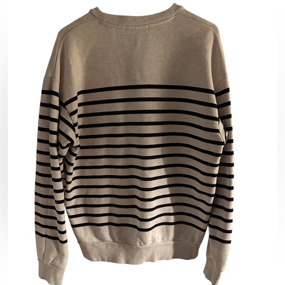 Scotch & Soda Cream and Black Crewneck Sweater Timeless Stripes - Picture 3 of 10